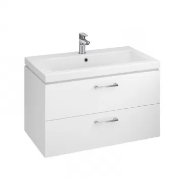 Set dulap baie cu lavoar incastrat Cersanit Lara, 80 cm, alb imagine
