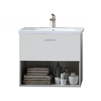 Set dulap baie cu lavoar inclus Kolpasan Evelin II, 80 cm, alb imagine
