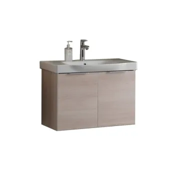 Set dulap baie cu lavoar inclus KolpaSan Lana, 65 cm, lemn deschis imagine