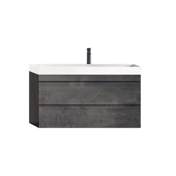 Set dulap baie cu lavoar inclus KolpaSan Naomi 80 cm, dark concrete imagine