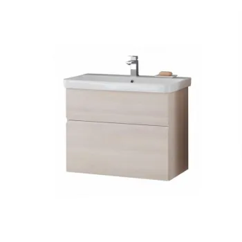 Set dulap baie cu lavoar inclus KolpaSan Oxana, 80 cm, salcam deschis imagine