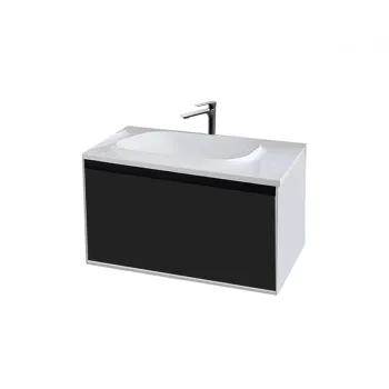 Set dulap baie cu lavoar inclus Kolpasan Pandora, 110 cm, alb negru imagine