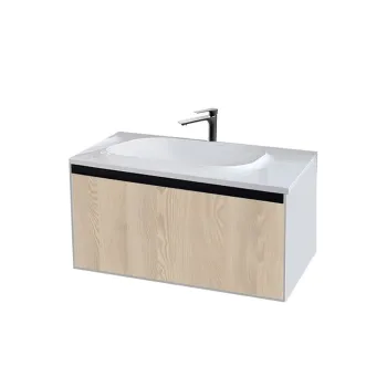 Set dulap baie cu lavoar inclus Kolpasan Pandora, 110 cm, stejar imagine