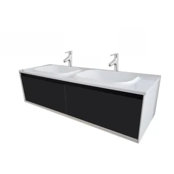 Set dulap baie cu lavoar inclus Kolpasan Pandora, 150 cm, alb negru imagine