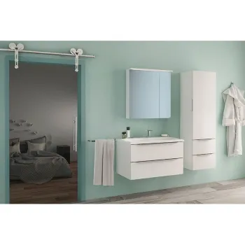Set dulap baie cu lavoar inclus KolpaSan Tara, 110 cm, alb mat imagine