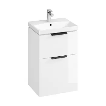 Set dulap baie suspendat 2 sertare cu lavoar Cersanit City inclus, 50 cm, alb imagine