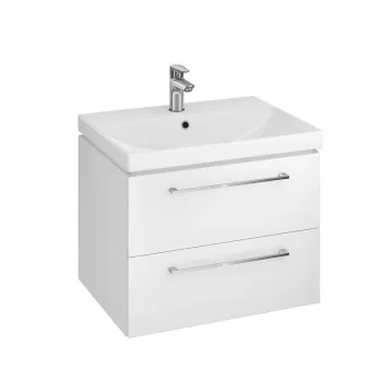 Set dulap baie suspendat 2 sertare Lara cu lavoar Gala City inclus, 60 cm, alb lucios imagine
