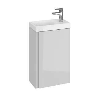 Set dulap baie suspendat cu 1 usa si lavoar Cersanit Moduo inclus, 40 cm, gri imagine