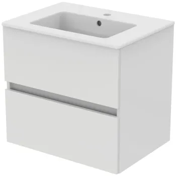 Set dulap baie suspendat cu lavoar inclus 60x45 cm, 2 sertare, alb lucios, Ideal Standard Eurovit imagine