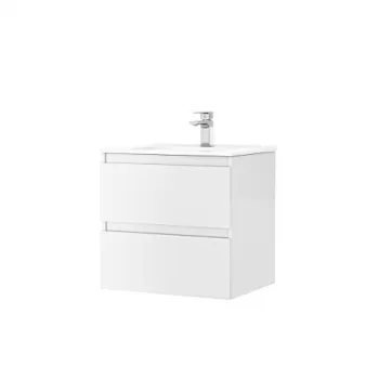 Set dulap baie suspendat Gala Daily cu lavoar inclus, 60 cm, alb lucios imagine