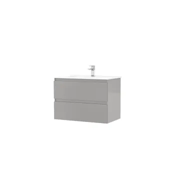 Set dulap baie suspendat Gala Daily cu lavoar inclus, 80 cm, gri lucios imagine