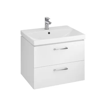 Set dulap de baie suspendat cu lavoar 60x45 cm, alb, Cersanit Lara City imagine