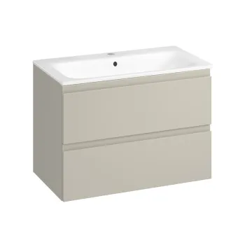 Set dulap de baie suspendat cu lavoar 80x45 cm, casmir, Cersanit Moduo imagine