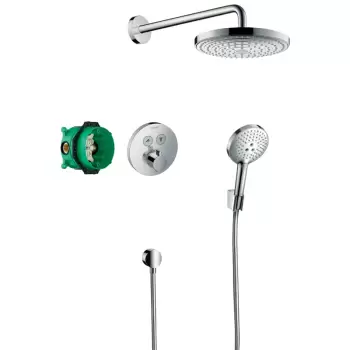 Set dus crom cu baterie termostatata si corp incastrat inclus Hansgrohe, Raindance Select S imagine