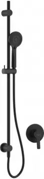 Set dus cu bara 95 cm, para dus, furtun de dus si baterie dus incastrata neagra Deante Arnika imagine