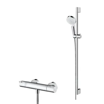 Set dus cu bara 95 cm si baterie dus inclusa crom Hansgrohe, Crometta imagine