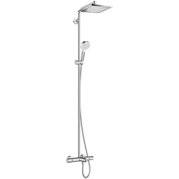 Set dus cu baterie cada termostatata inclusa crom Hansgrohe, Crometta E 240 imagine