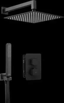 Set dus incastrat negru cu baterie termostatica Deante, Box imagine