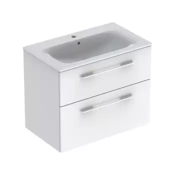 Set mobilier baie cu lavoar alb 80 cm Geberit, Selnova Square imagine