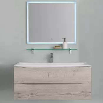 Set mobilier baie cu lavoar inclus, 110 cm, craft wood, KolpaSan Tara imagine
