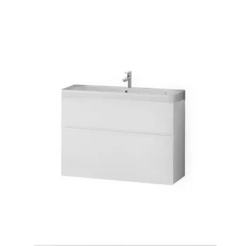 Set mobilier baie cu lavoar inclus, 80 cm, alb mat, KolpaSan Oxana imagine