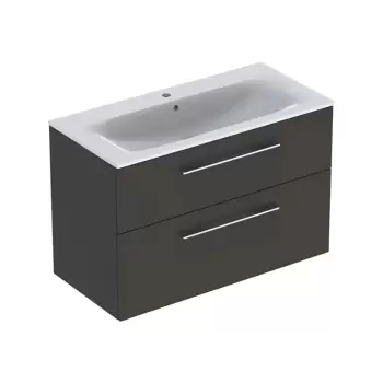 Set mobilier baie cu lavoar inclus alb, Selnova Square 100 cm, Geberit imagine