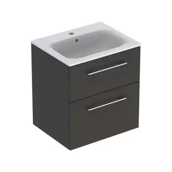 Set mobilier baie cu lavoar inclus gri, Selnova Square 60 cm, Geberit imagine
