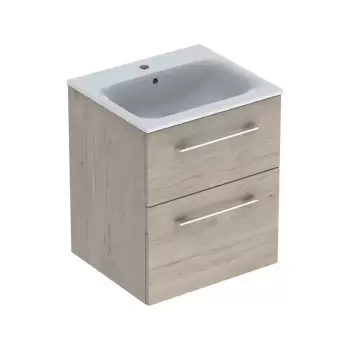 Set mobilier baie cu lavoar nuc deschis 55 cm Geberit, Selnova Square imagine