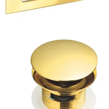 Set ventil click-clack si preaplin pentru cada auriu lucios Deante imagine