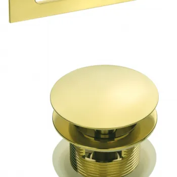 Set ventil click-clack si preaplin pentru cada auriu periat Deante imagine