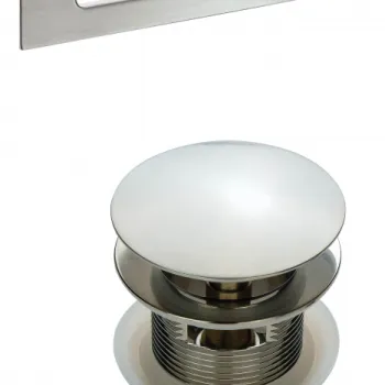 Set ventil click-clack si preaplin pentru cada otel slefuit Deante imagine