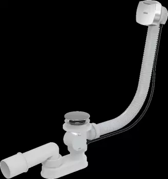 Sifon cada baie automat cu ventil, dop crom O70 mm si preaplin flexibil Alcadrain A51CRM imagine