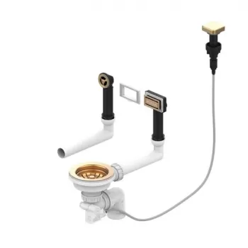 Sifon chiuveta bucatarie cu preaplin si ventil cu dop automat culoare bronz Alveus Monarch imagine