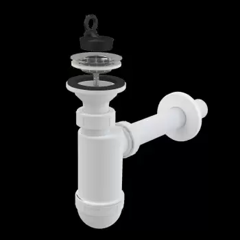 Sifon lavoar O32 mm cu ventil, sita otel si dop Alcadrain A410 imagine
