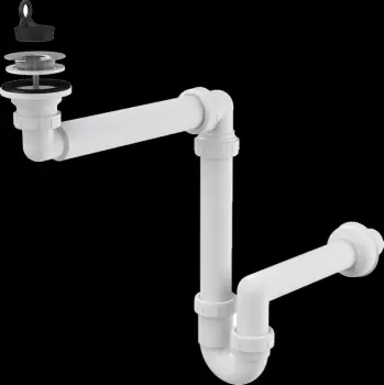 Sifon lavoar O40 mm cu sita otel si dop Alcadrain A413 imagine