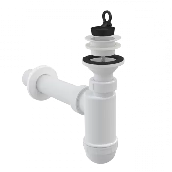 Sifon lavoar O40 mm cu ventil, sita plastic si dop Alcadrain A42 imagine