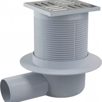 Sifon pardoseala cu gratar otel inoxidabil, 105x105 mm iesire laterala Alcadrain APV1 imagine