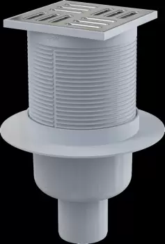 Sifon pardoseala cu gratar otel inoxidabil, 105x105 mm iesire verticala Alcadrain APV2 imagine