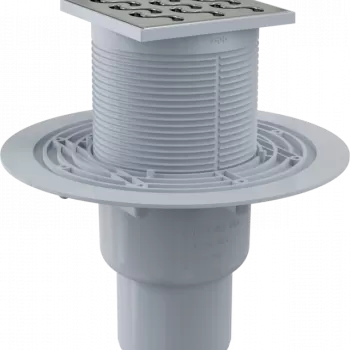 Sifon pardoseala cu gratar otel inoxidabil, 105x105 mm iesire verticala si guler izolatie APV202 imagine