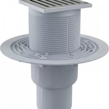 Sifon pardoseala cu gratar otel inoxidabil, 105x105 mm iesire verticala si guler izolatie APV203 imagine