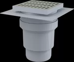 Sifon pardoseala cu gratar otel inoxidabil, 150x150 mm iesire verticala si guler izolatie Alcadrain APV13 imagine