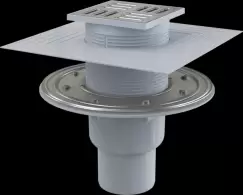 Sifon pardoseala cu gratar otel inoxidabil, iesire verticala, guler izolatie si flansa metalica APV2324 imagine