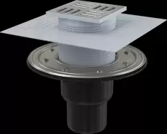 Sifon pardoseala cu gratar otel inoxidabil, iesire verticala, guler izolatie si flansa metalica APV4344 imagine