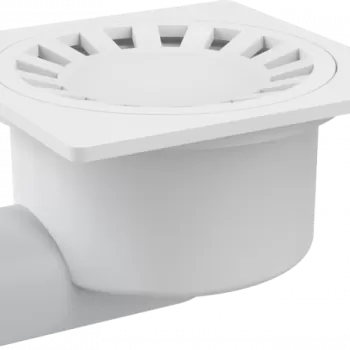 Sifon pardoseala cu gratar plastic alb, iesire laterala Alcadrain APV15 imagine