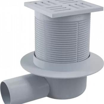 Sifon pardoseala cu gratar plastic gri, 105x105 mm iesire laterala Alcadrain APV5111 imagine