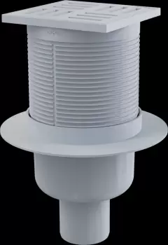 Sifon pardoseala cu gratar plastic gri, 105x105 mm iesire verticala Alcadrain APV6111 imagine