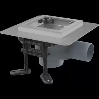 Sifon pardoseala din otel inoxidabil, fara gratar, 130x130 mm iesire laterala APV130 imagine