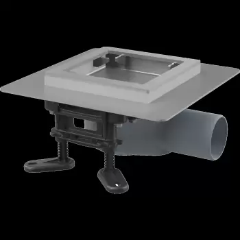 Sifon pardoseala din otel inoxidabil, fara gratar, low, 130x130 mm iesire laterala APV120 imagine