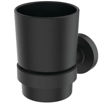 Suport pahar periute de dinti sticla neagra mata Ideal Standard IOM imagine