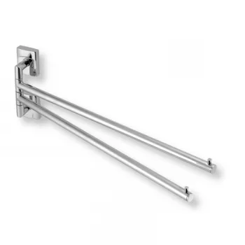 Suport prosop baie crom dublu rotativ Ferro Metalia 12 imagine